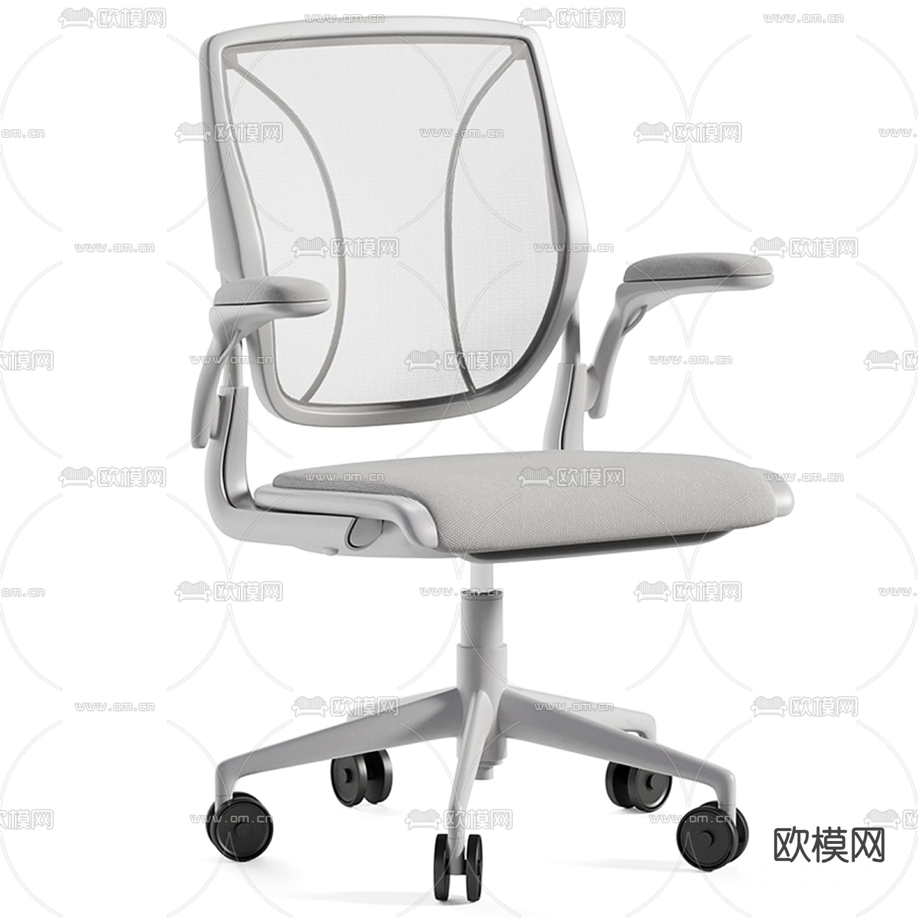 办公椅 会议椅 职员椅3d模型下载（渲染图2）