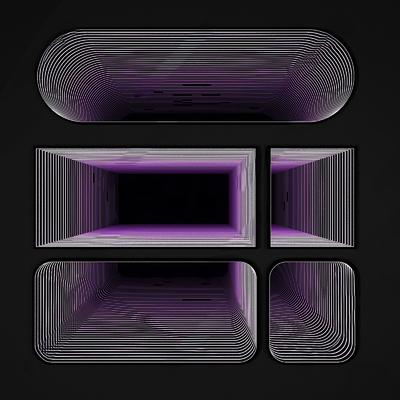  千层镜 深渊镜 霓虹灯su模型 