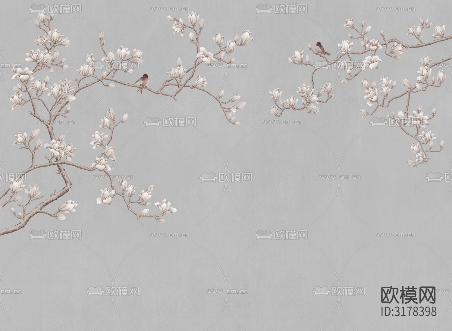 中式花鸟壁纸贴图下载