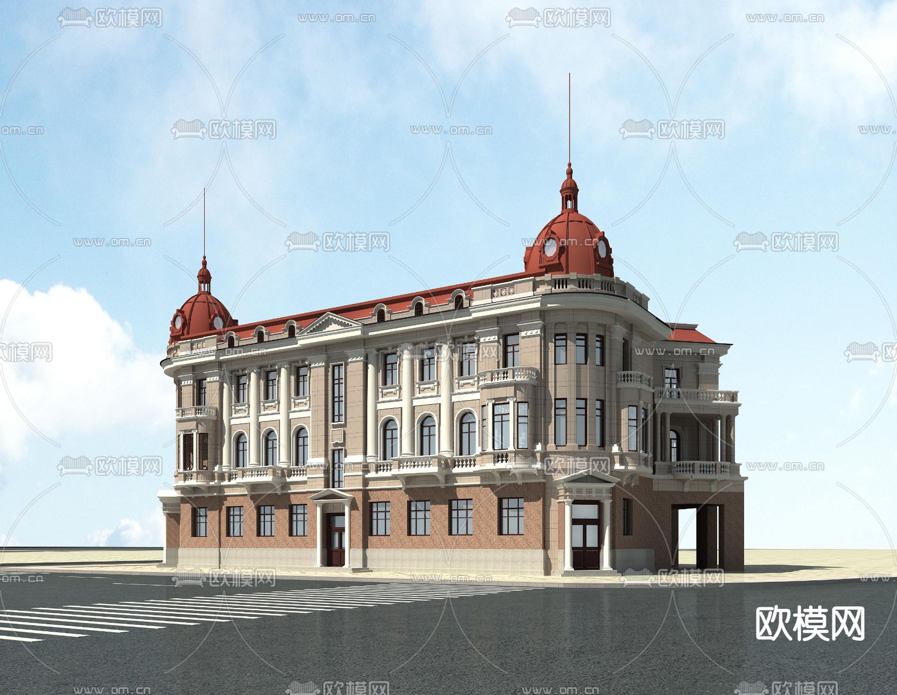 简欧酒店构件 宾馆3d模型下载