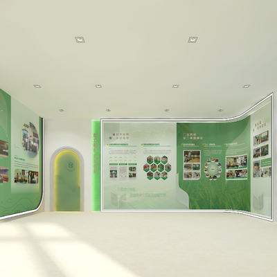  绿色农业粮食展厅su模型 