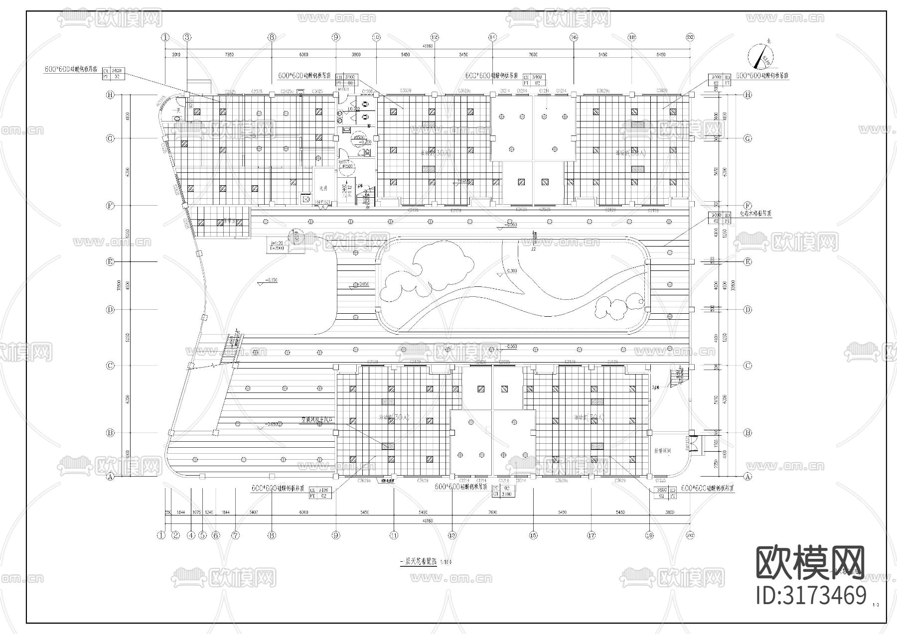 幼儿园室内装修cad施工图下载（渲染图3）