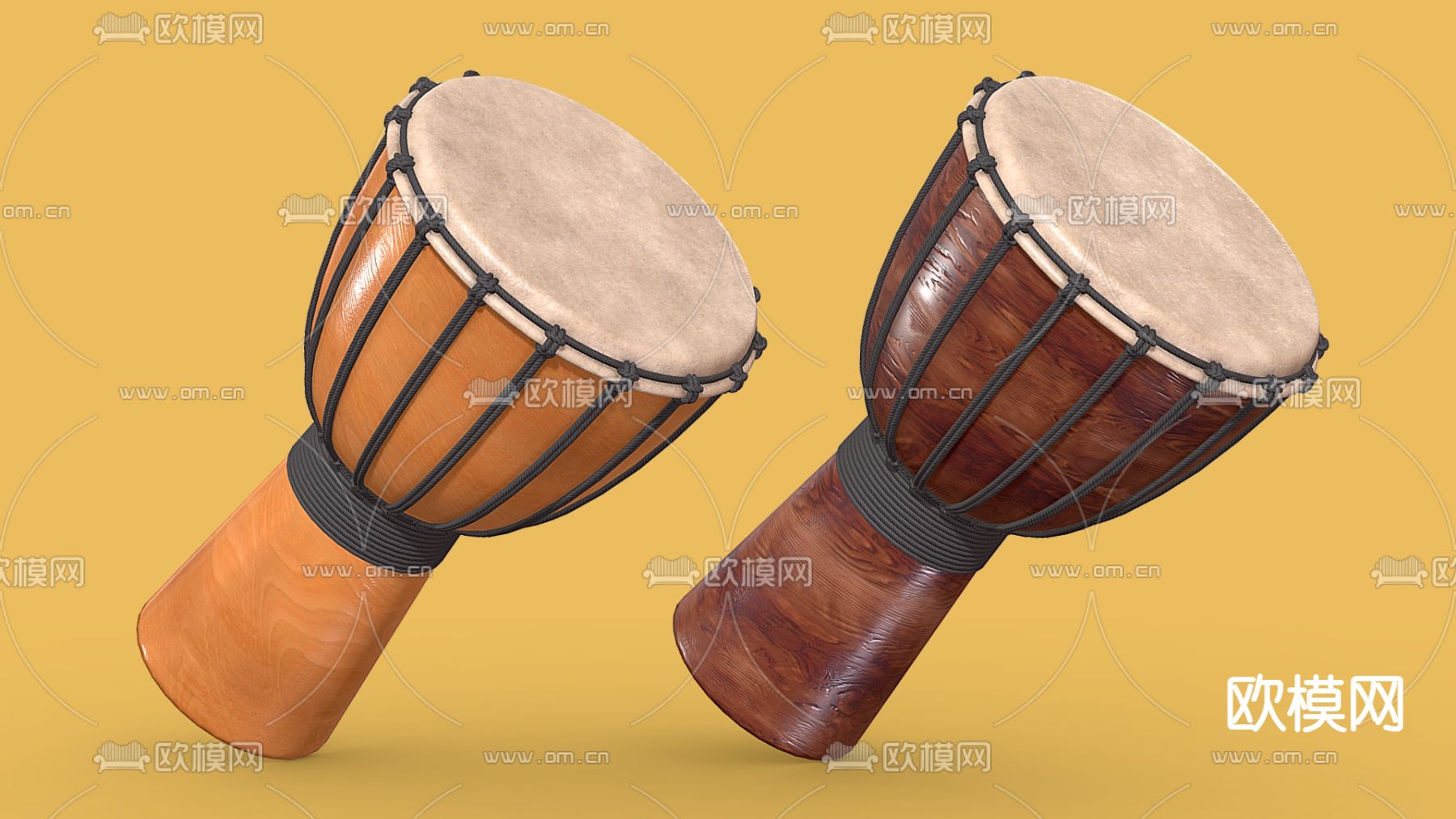 腰鼓 手鼓 特色乐器 鼓su模型下载（渲染图2）