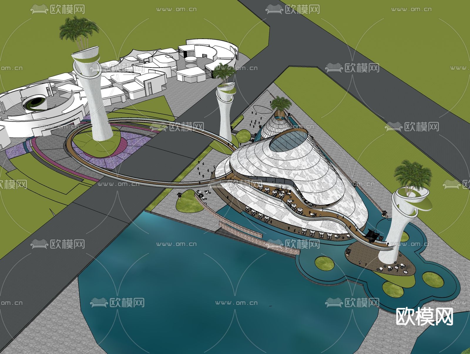 博物馆鸟瞰su模型下载（渲染图1）
