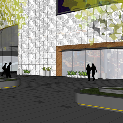  商业街 步行街su模型 