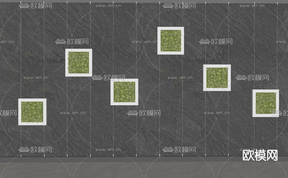苔藓植物墙su模型下载(渲染图1)