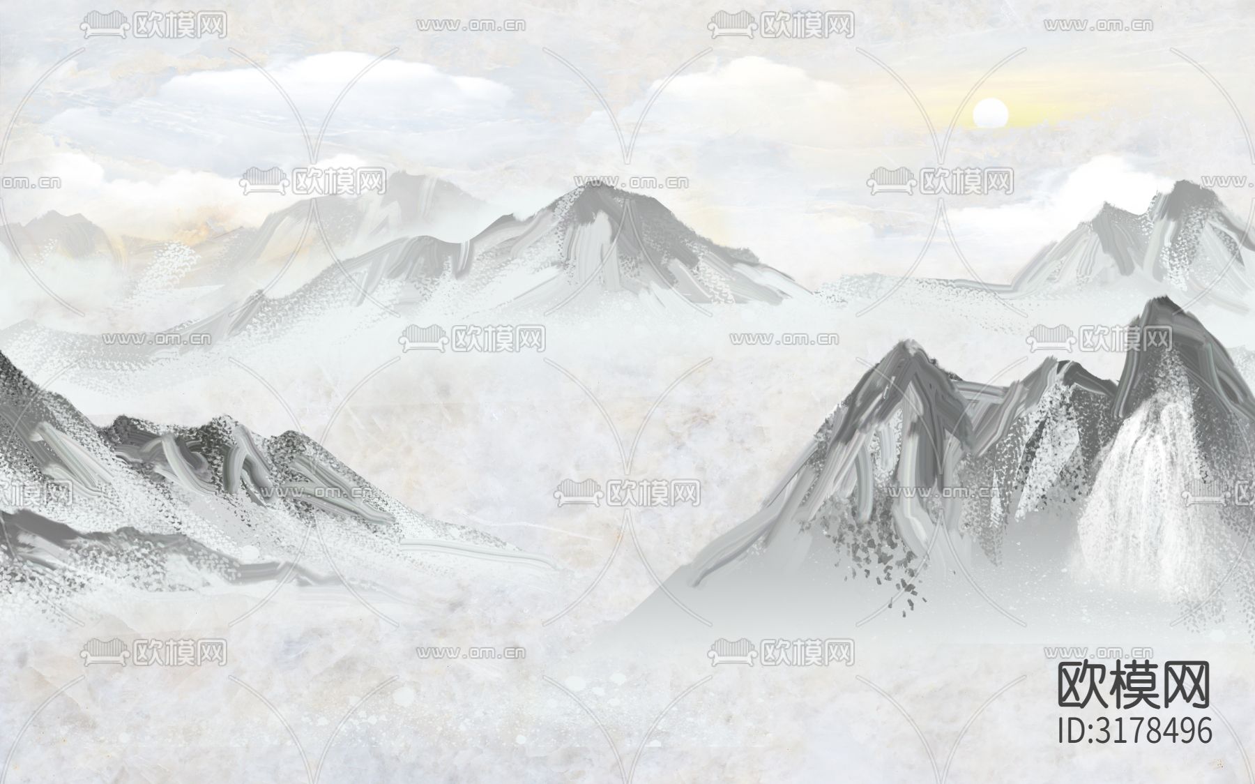 中式山脉壁纸贴图下载