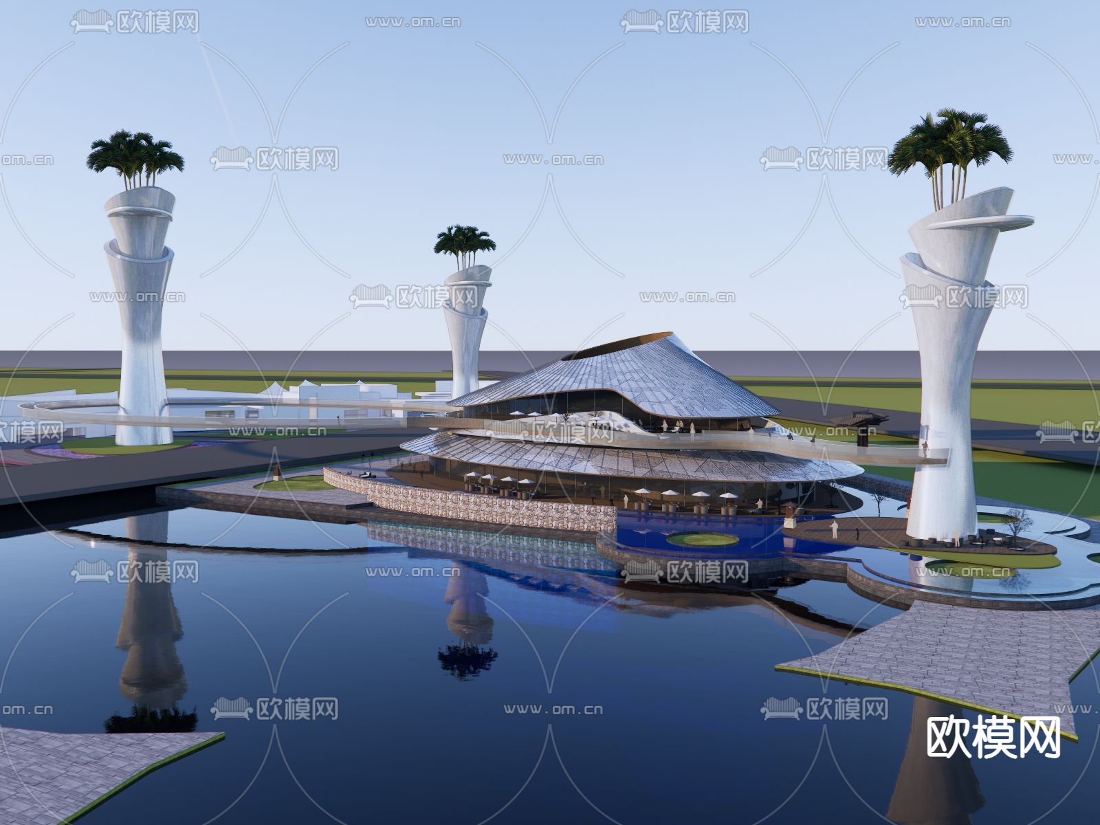 博物馆鸟瞰su模型下载（渲染图4）