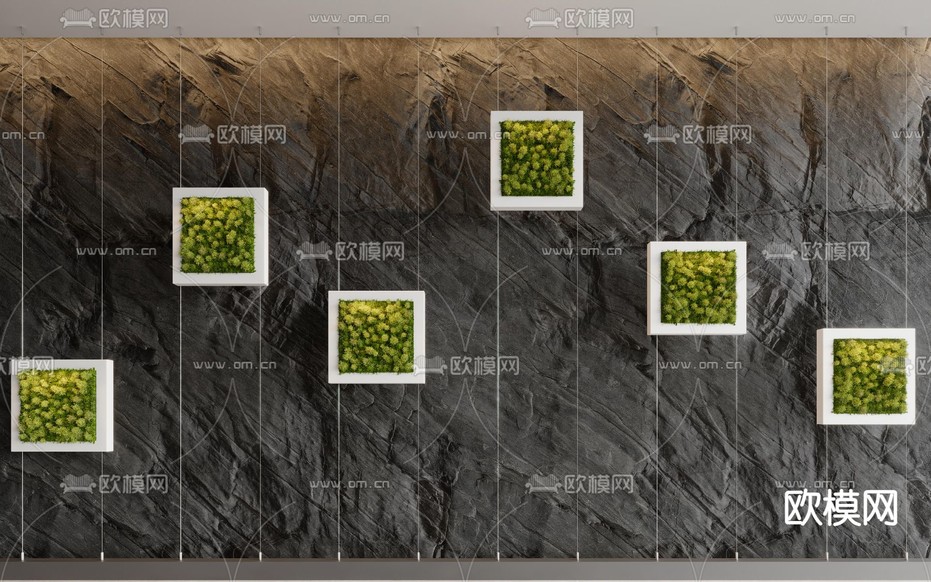 苔藓植物墙su模型下载(渲染图2)