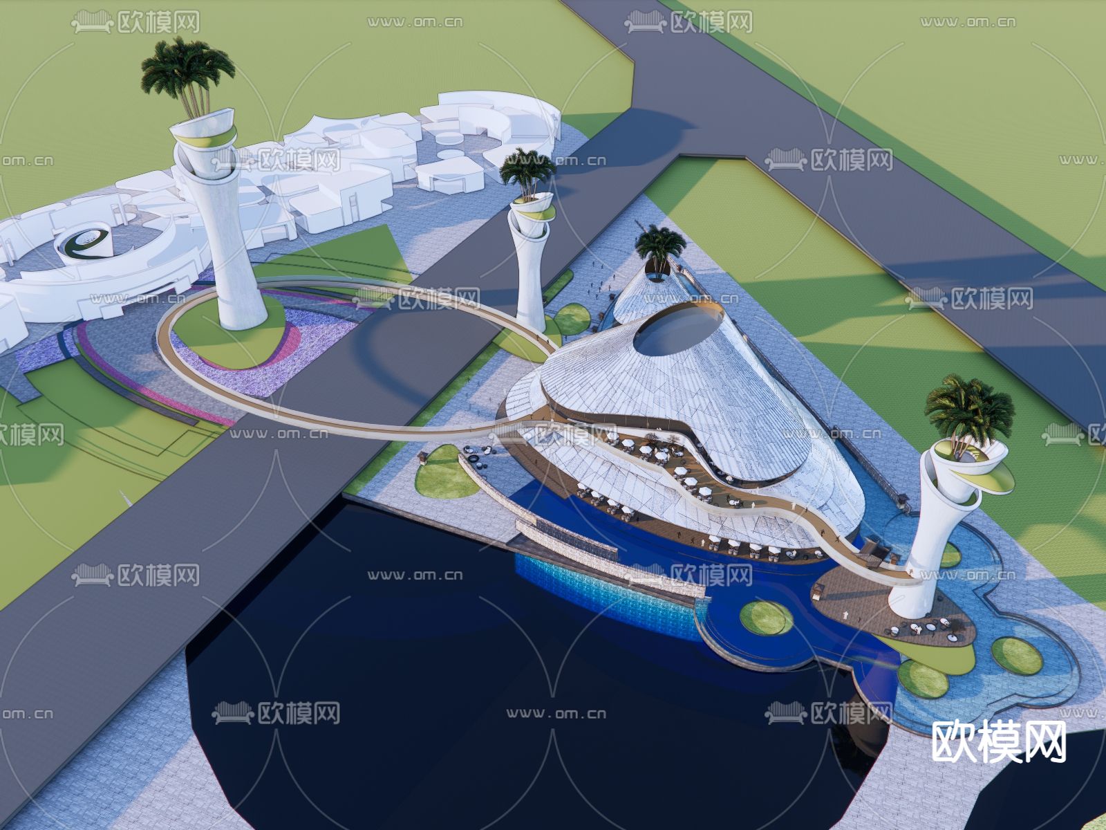 博物馆鸟瞰su模型下载（渲染图2）
