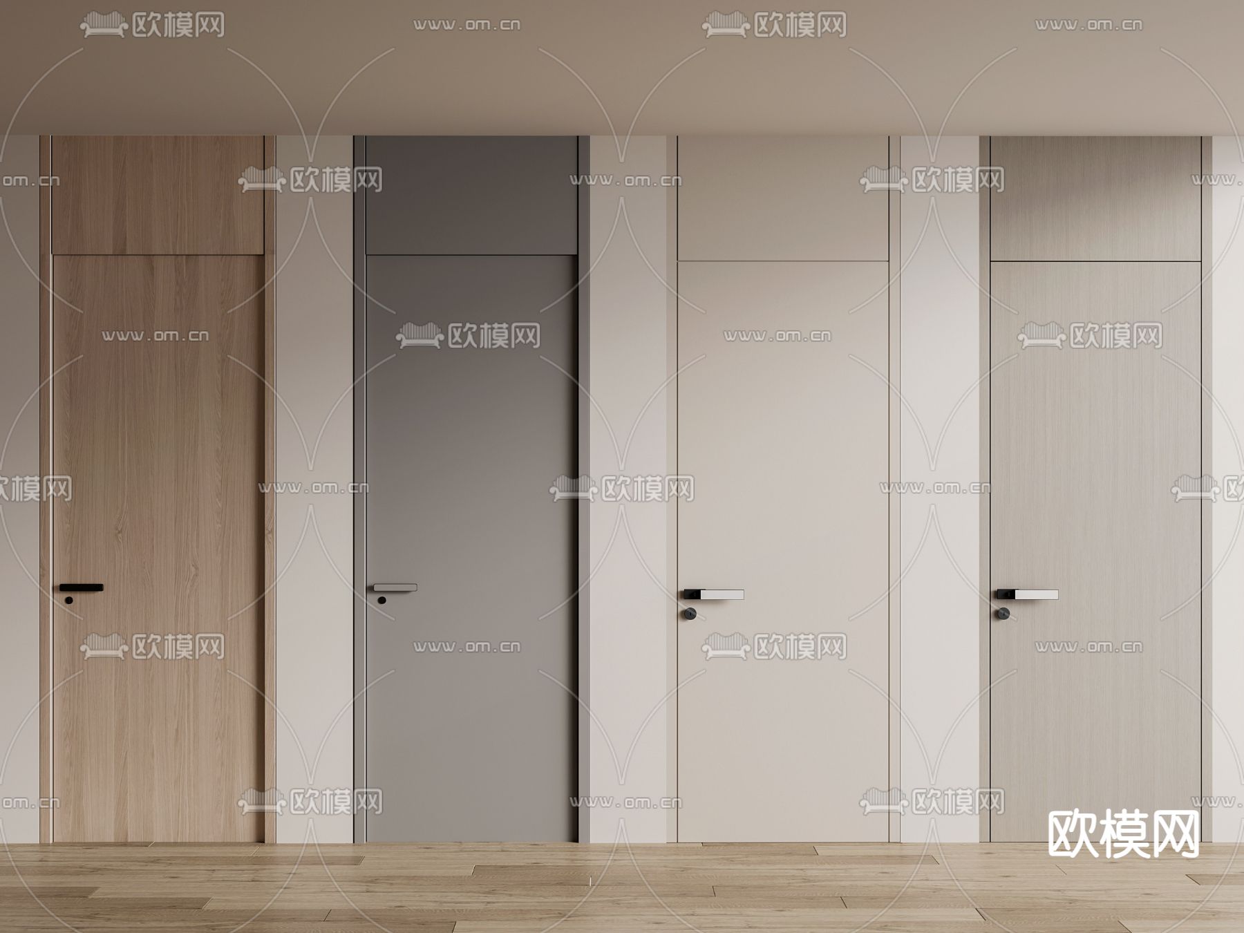通顶门 单开门 卧室门3d模型下载
