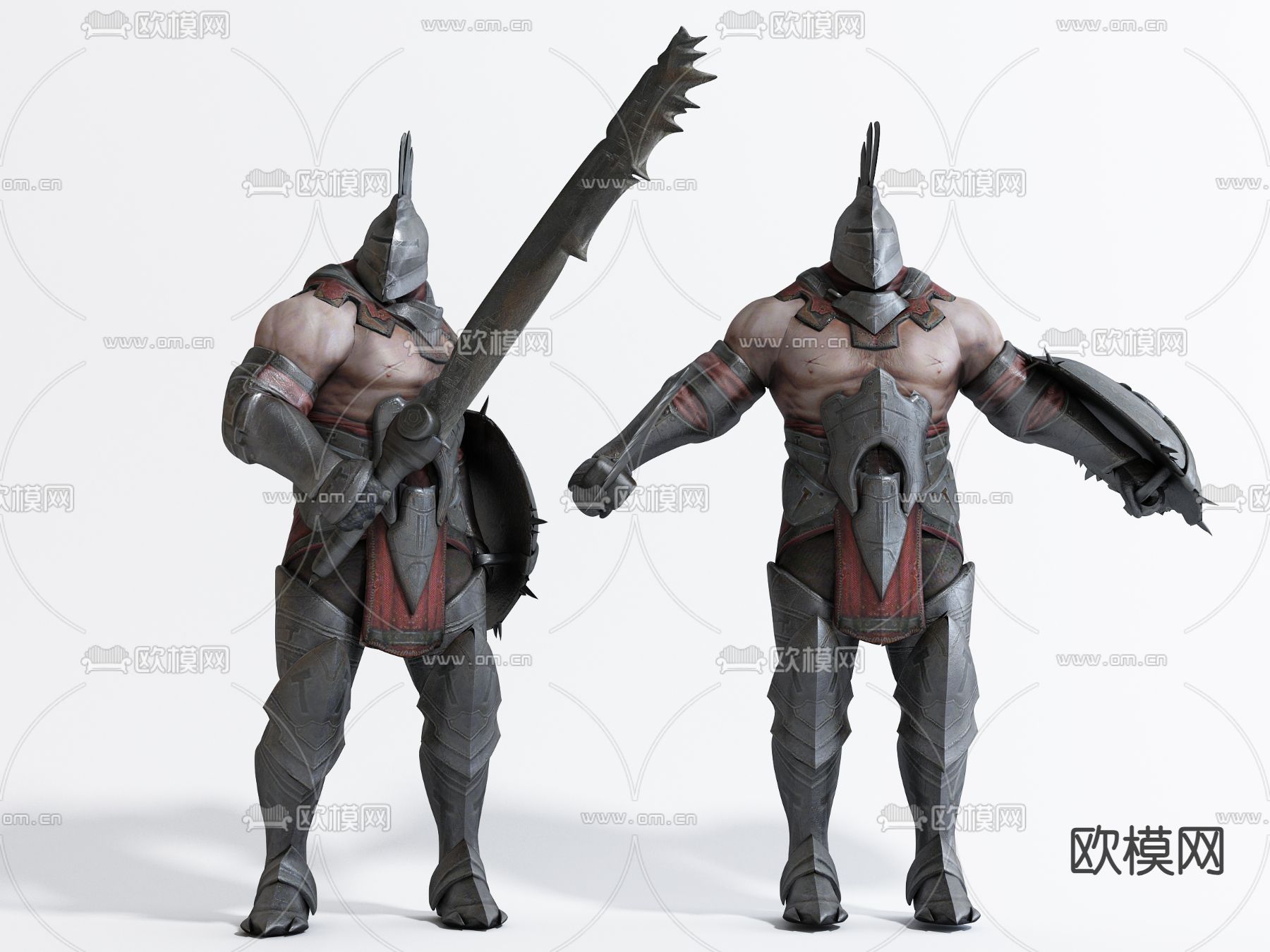 战士 游戏角色 虚拟人物3d模型下载