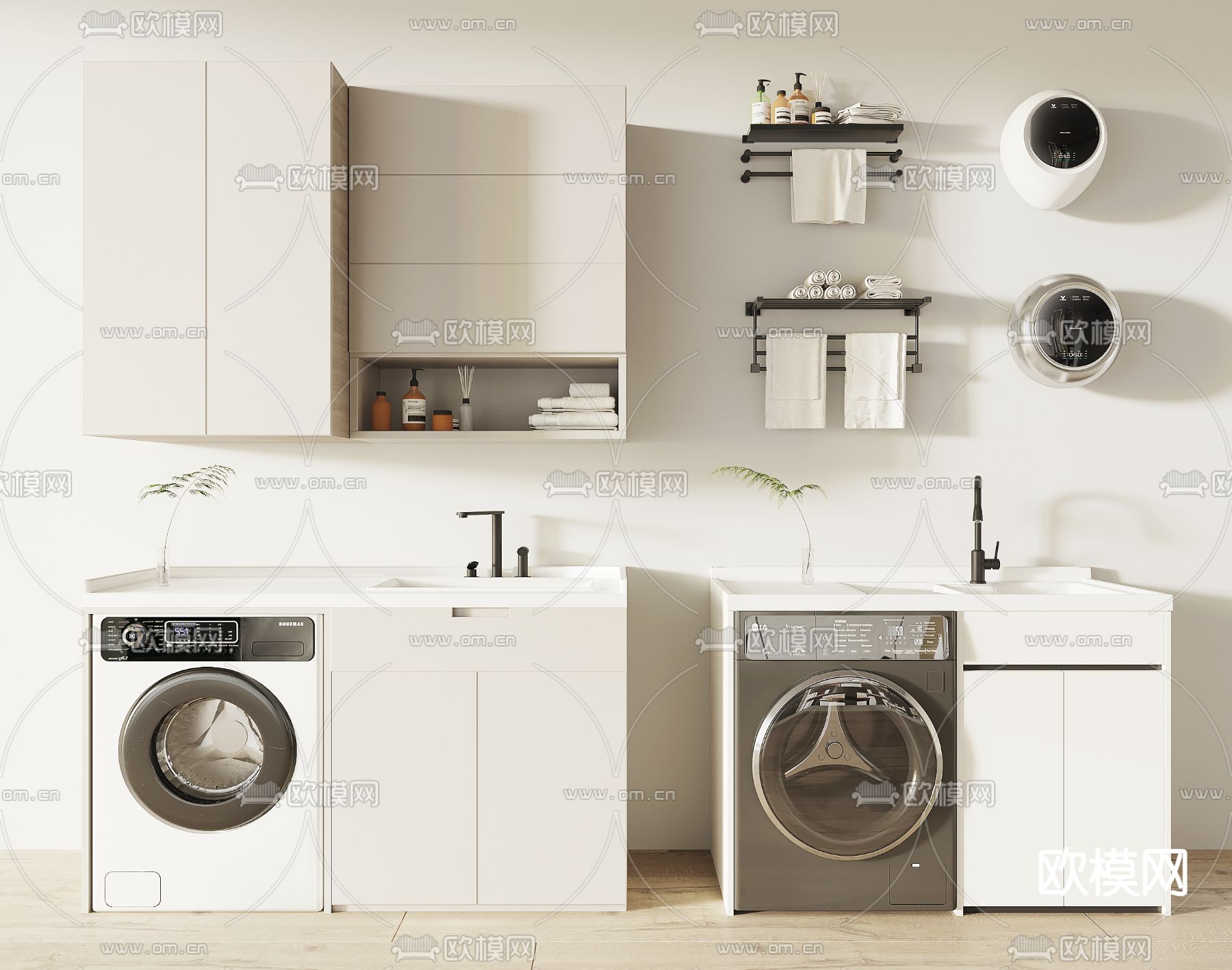 阳台柜 洗衣机柜3d模型下载