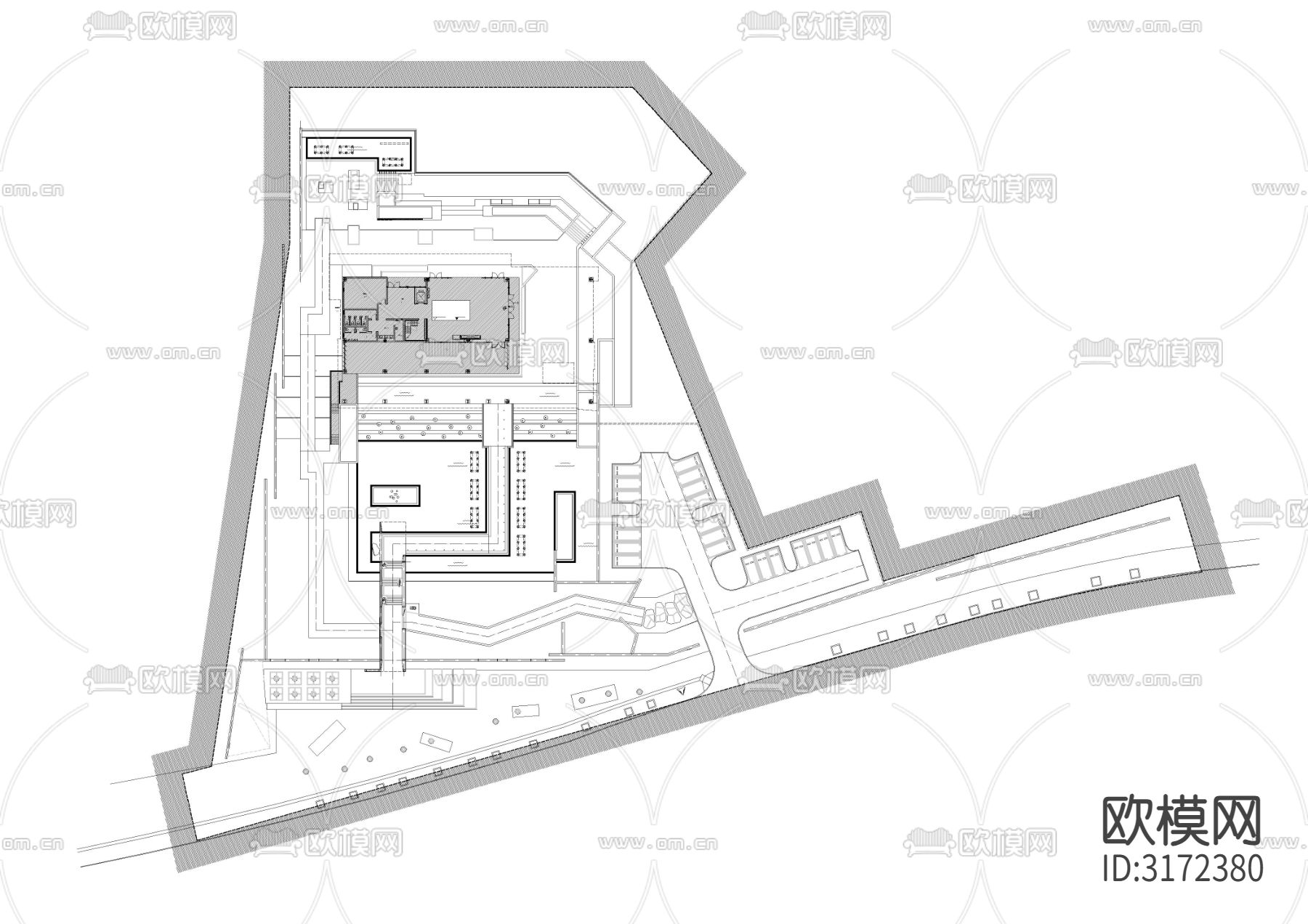 示范区景观cad施工图下载（渲染图1）