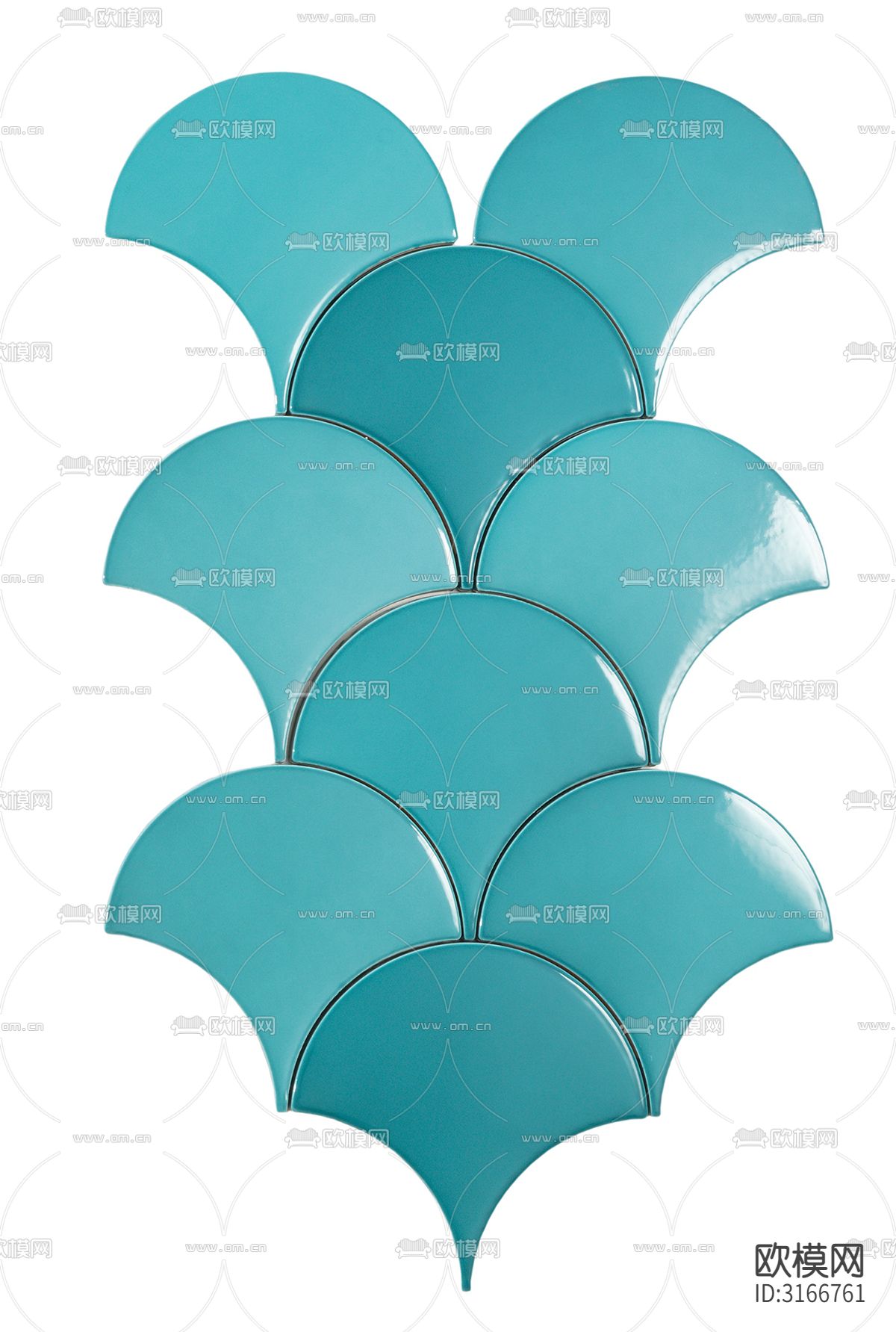 蓝色鱼鳞 艺术马赛克贴图下载