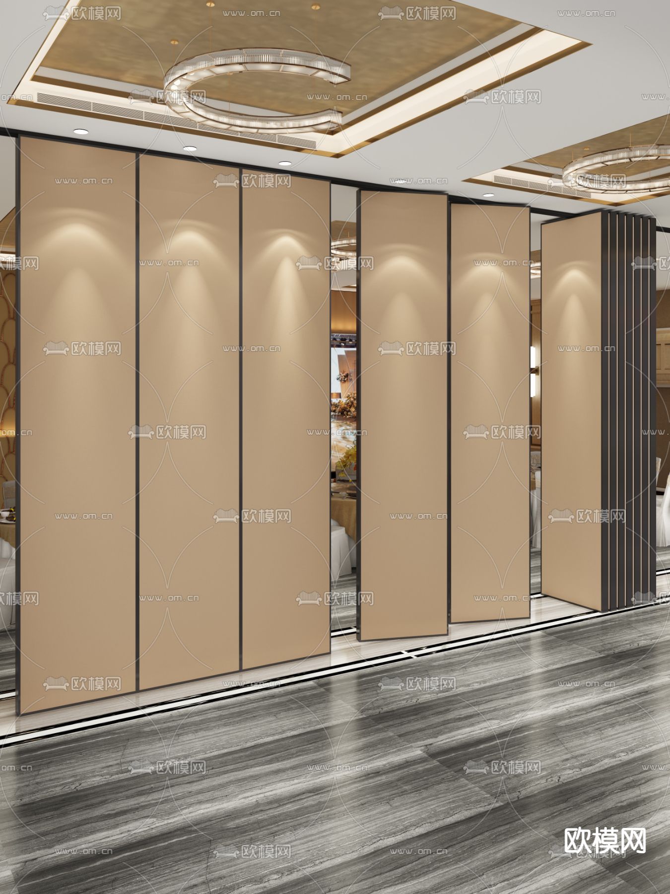 酒店屏风 移动屏风3d模型下载