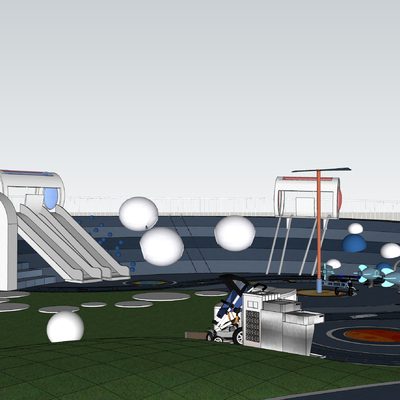  儿童景观 游乐园景观su模型 