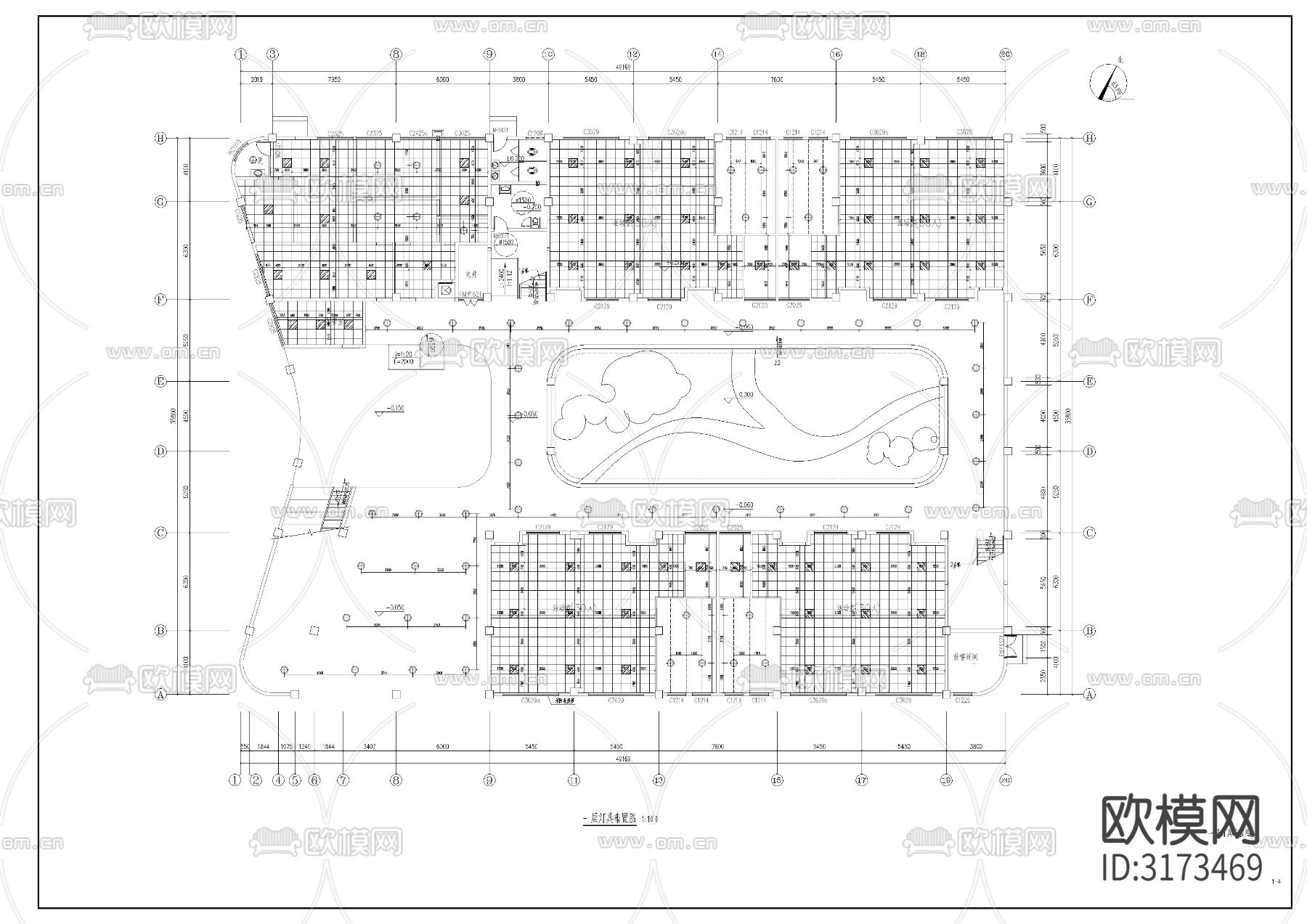 幼儿园室内装修cad施工图下载（渲染图4）