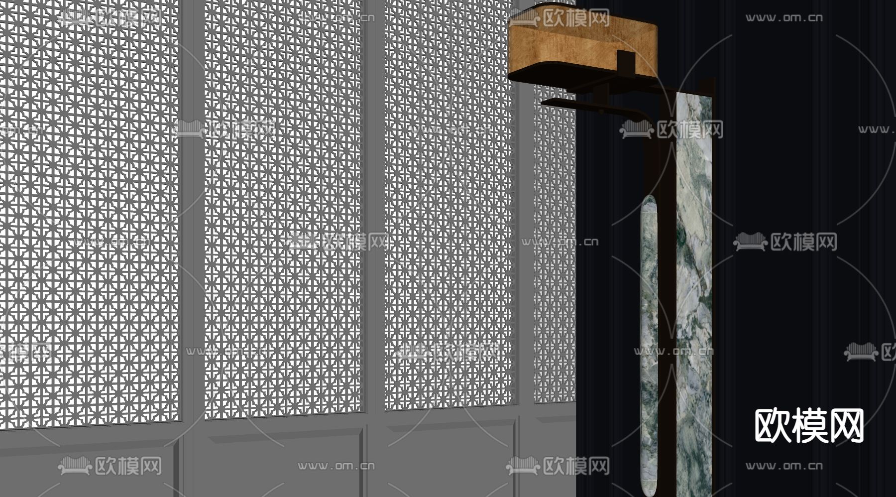 轻奢风壁灯su模型下载（渲染图1）