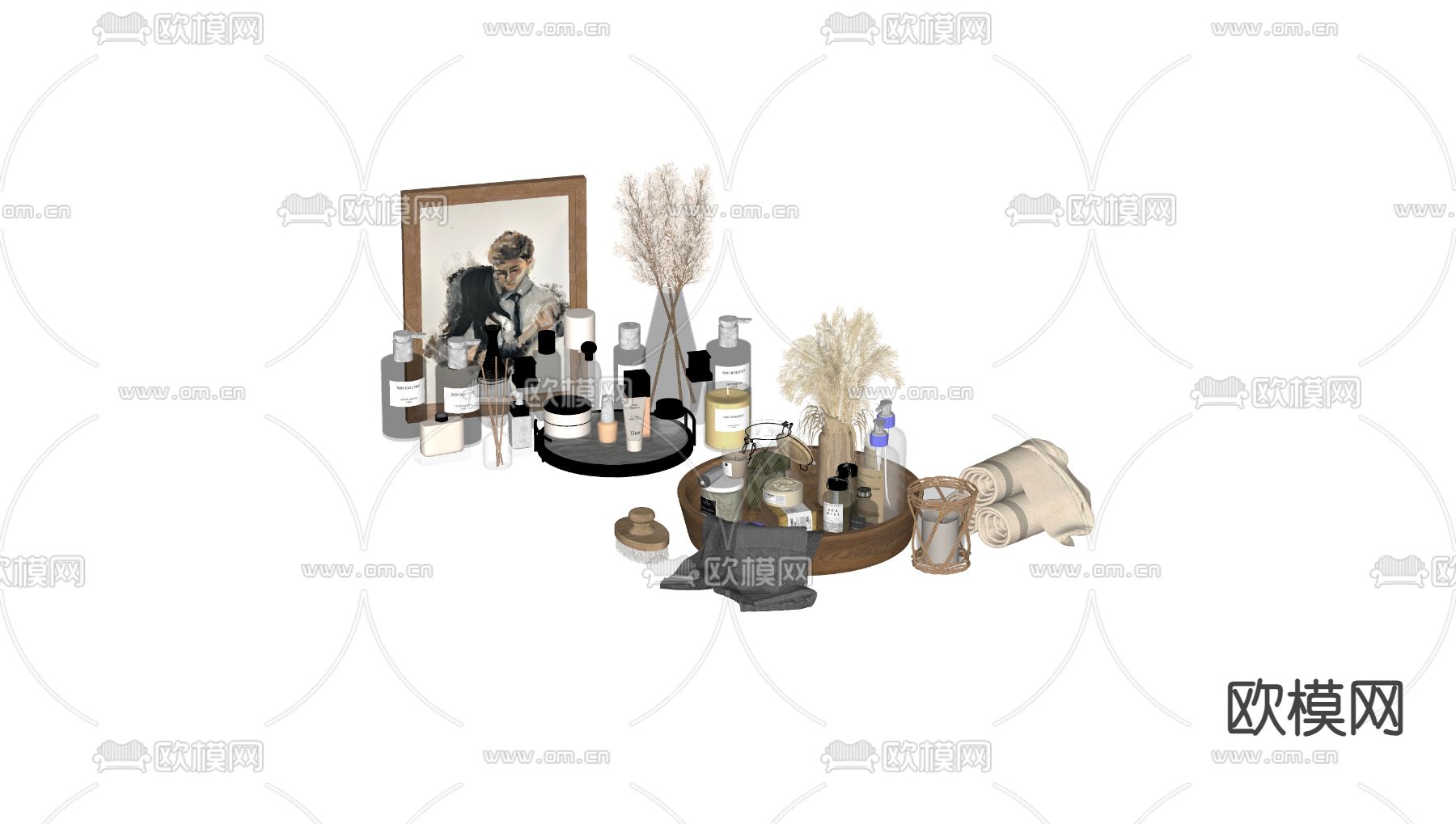 现代化妆品 洗漱用品su模型下载（渲染图1）