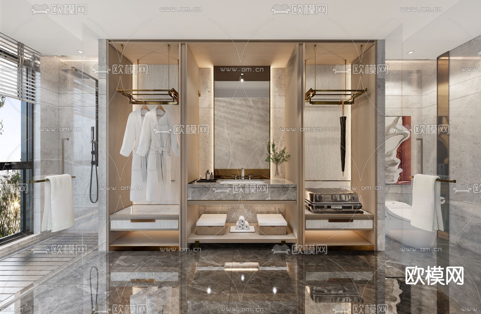 酒店卫生间 洗手间3d模型下载