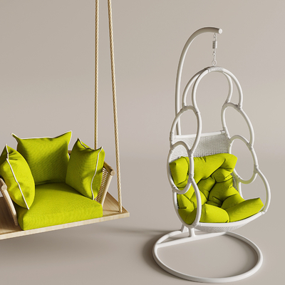  ins网红秋千吊椅 吊篮 藤椅秋千su模型 