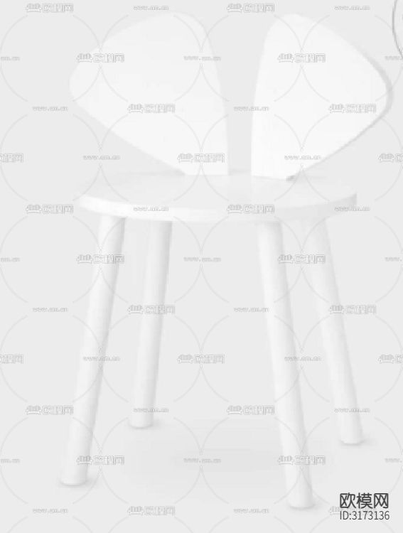 现代家具椅子设计cad大样图下载（渲染图1）