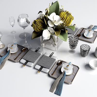  餐具 西餐su模型 