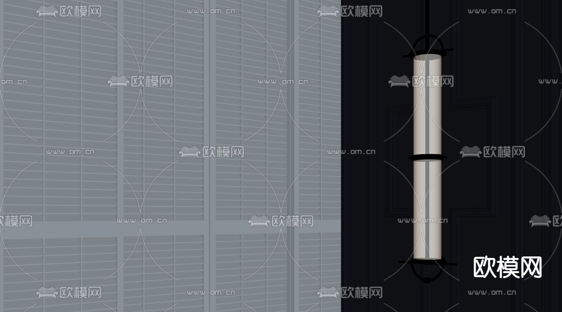 新中式壁灯su模型下载（渲染图1）