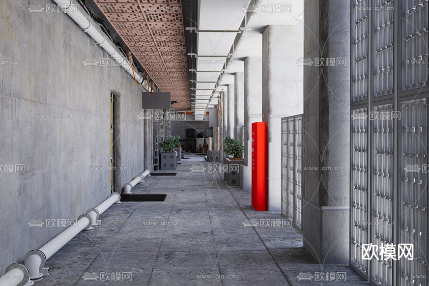 汽修店 修车店3d模型下载(渲染图2)
