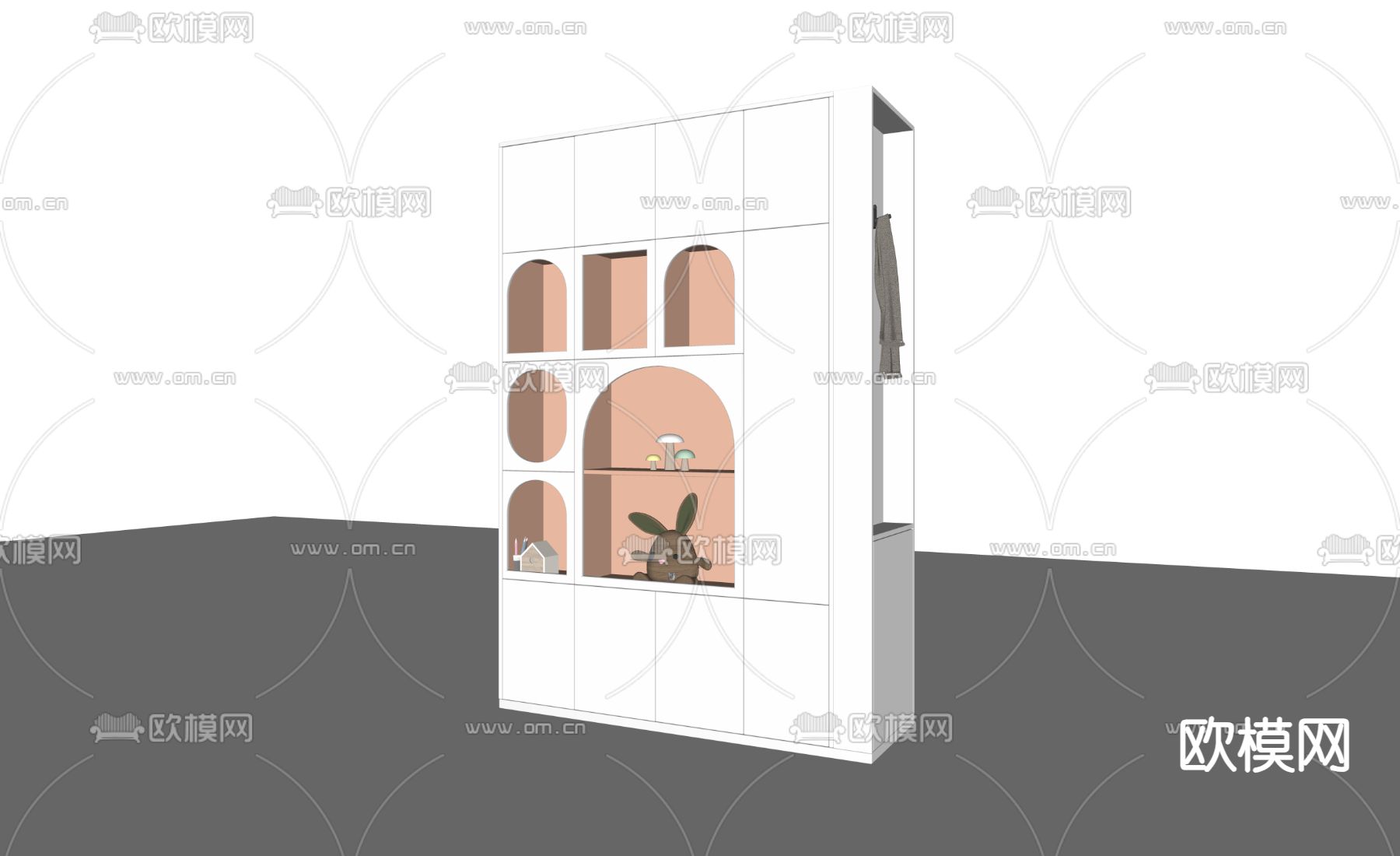 儿童装饰柜 书柜su模型下载（渲染图1）