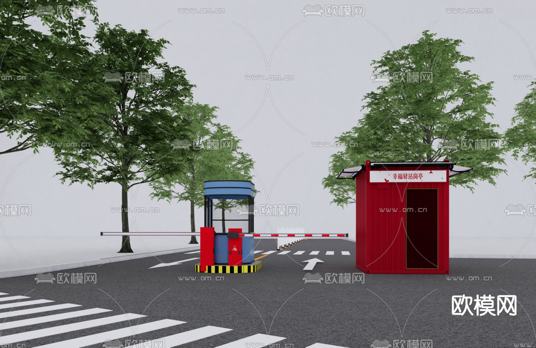 幸福驿站 岗亭su模型下载（渲染图1）