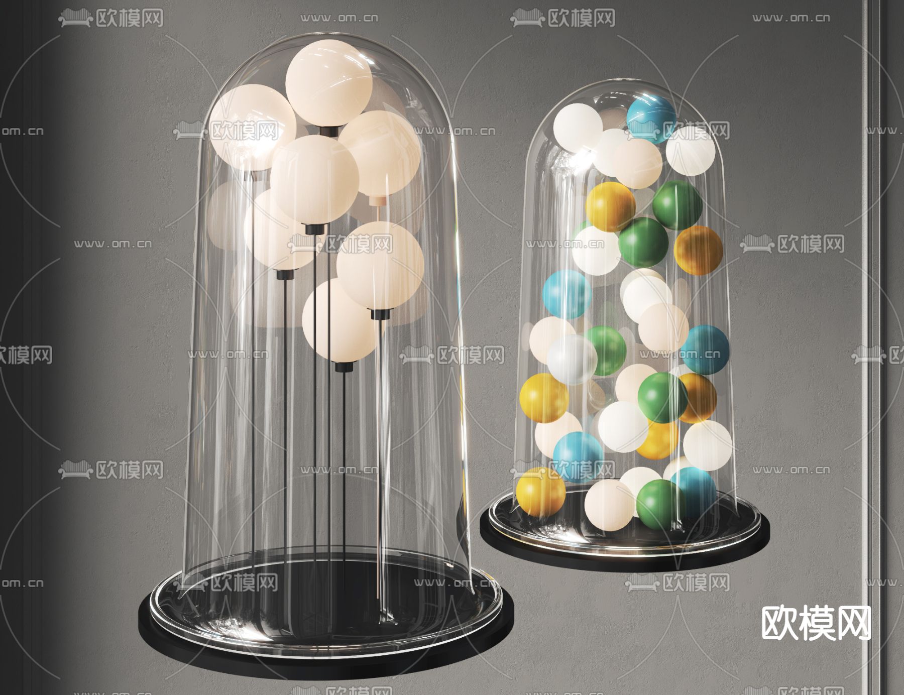 气球台灯su模型下载（渲染图2）