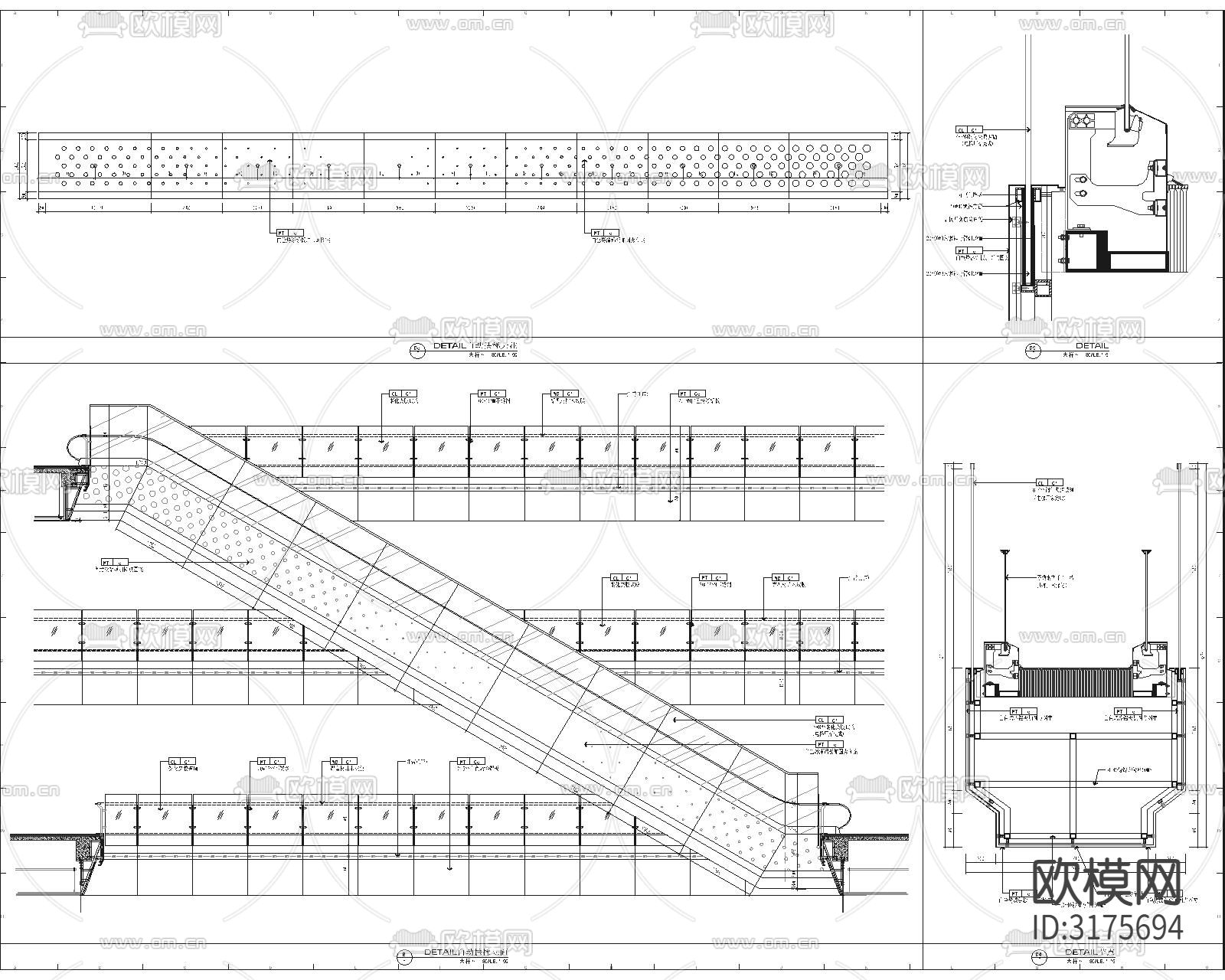 自动扶梯cad大样图下载（渲染图2）