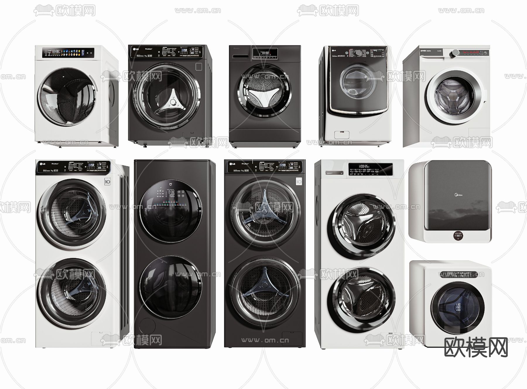 滚筒洗衣机3d模型下载