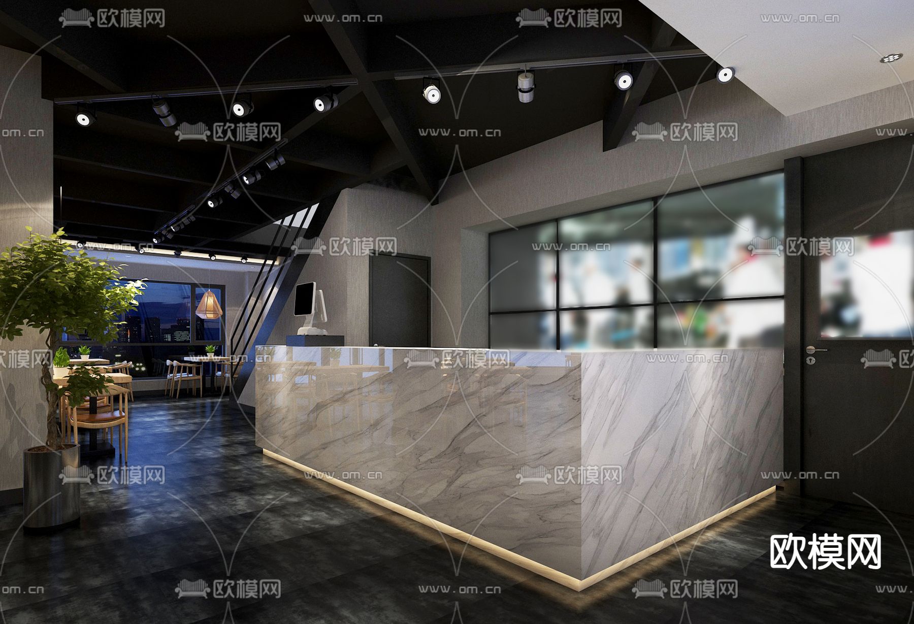 休闲餐厅 主题餐厅3d模型下载（渲染图2）