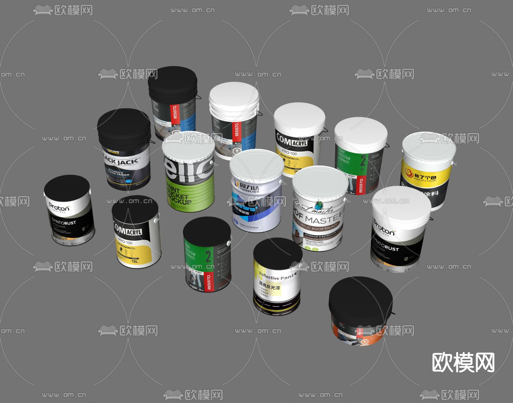 油漆桶 油桶su模型下载（渲染图1）