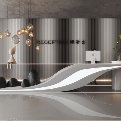  前台 收银台 服务台 接待su模型 