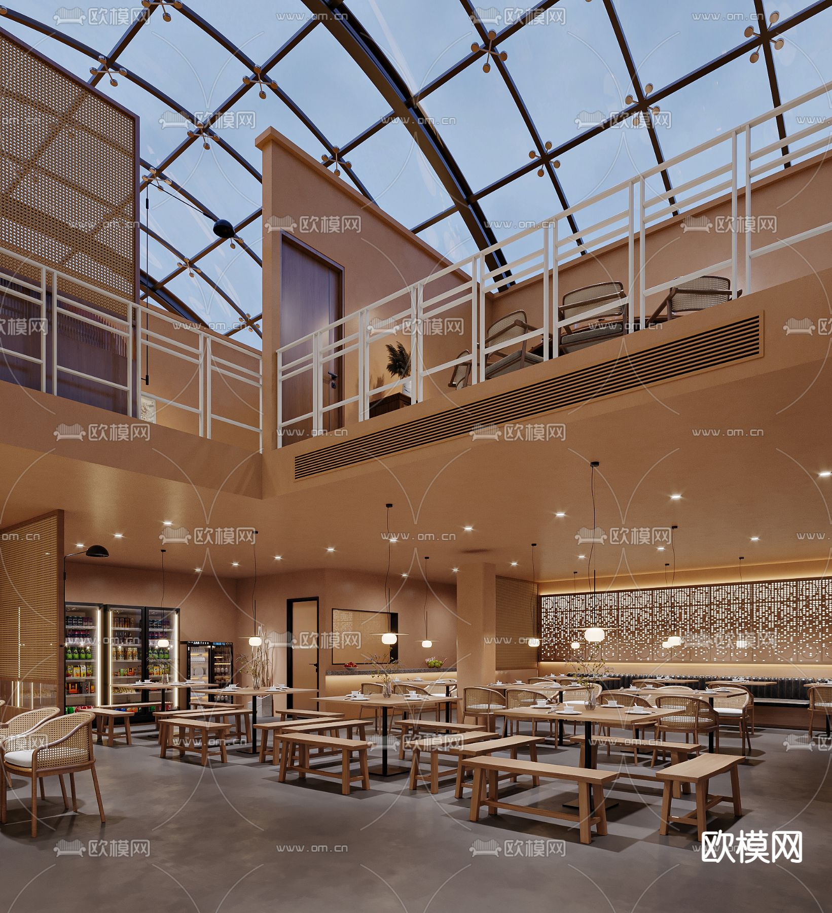 北欧茶餐厅 餐饮店3d模型下载（渲染图2）