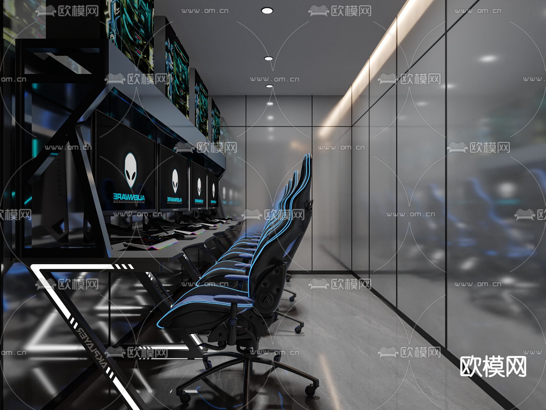 现代网吧 网咖3d模型下载（渲染图3）