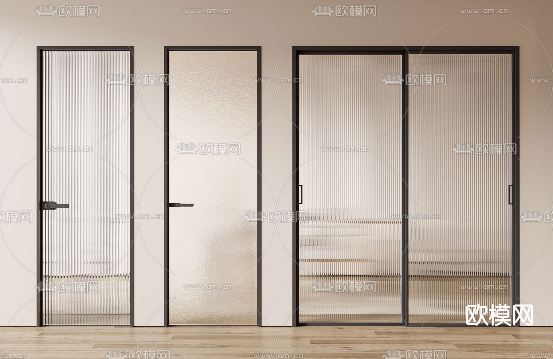 长虹玻璃门 单开门 推拉门 厨卫门3d模型下载