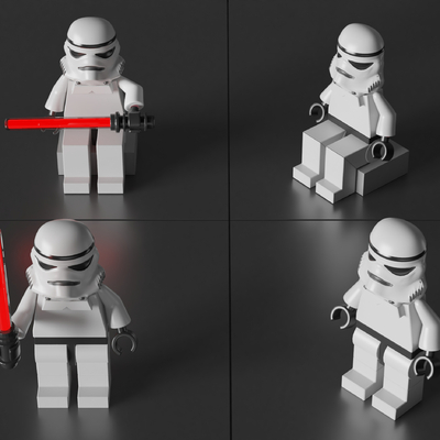  玩具雕塑 乐高 星球大战公仔su模型 