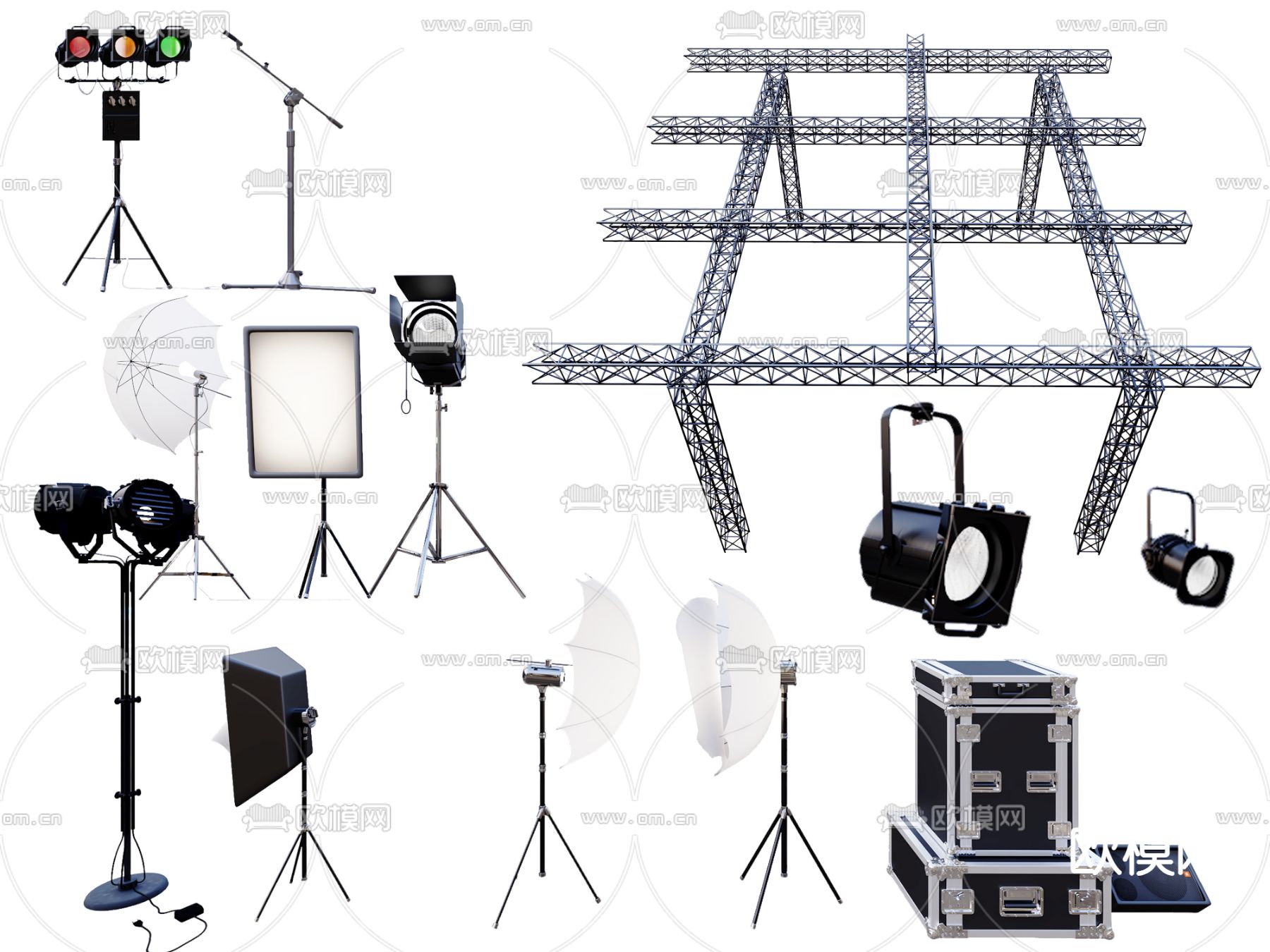 摄影棚 摄影器材 摄像灯3d模型下载
