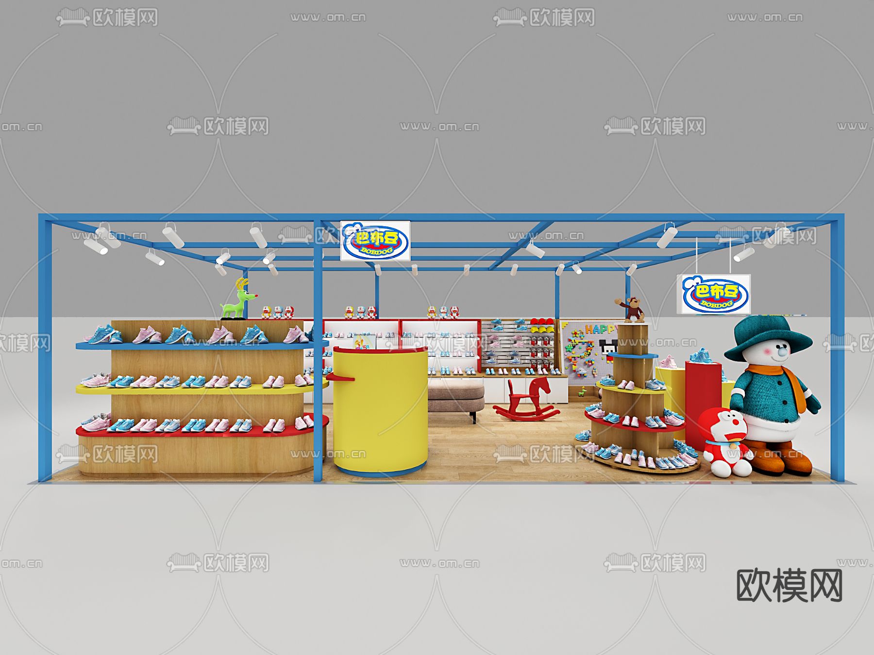 商场童鞋店3d模型下载（渲染图1）