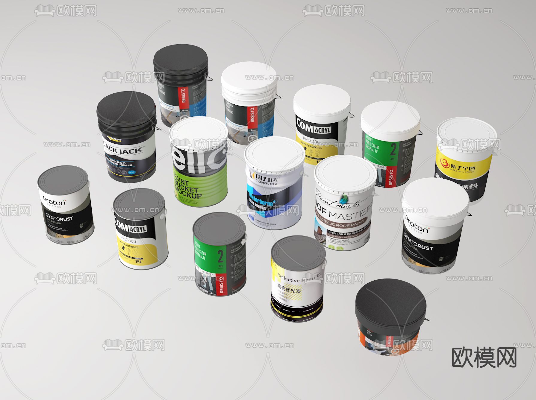 油漆桶 油桶su模型下载（渲染图2）