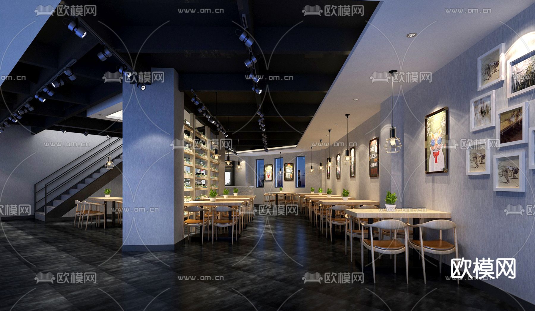 休闲餐厅 主题餐厅3d模型下载（渲染图1）