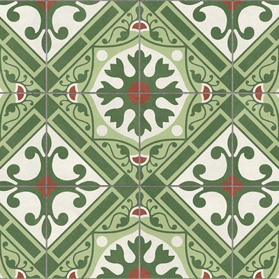  绿色欧式花砖露台砖贴图 