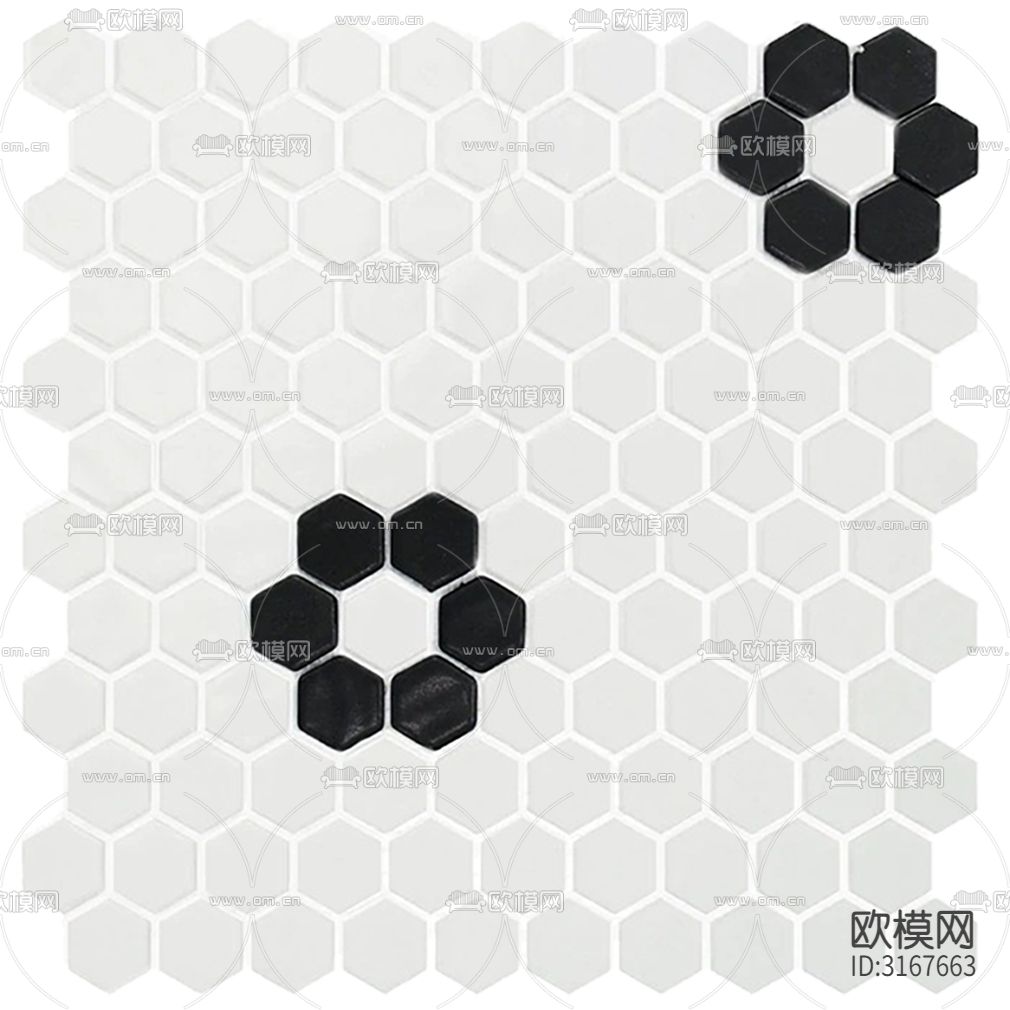 黑白拼花六角马赛克贴图下载