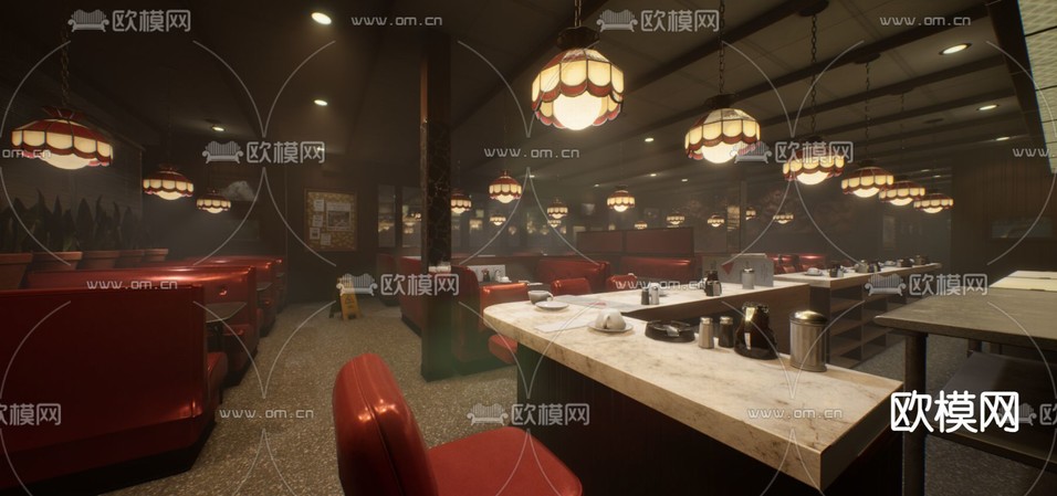 娱乐空间清吧 酒吧3d模型下载(渲染图2)
