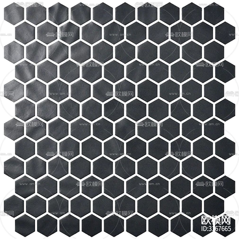 黑色拼花六角马赛克贴图下载